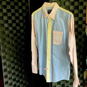 Abercrombie & Fitch Men's XL Tri-Color Button -down Blue/Pink/Yellow Prep